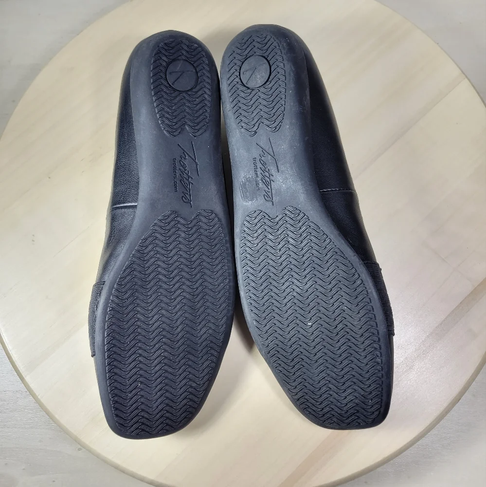 Trotters Samantha Flat Black Square Toe Ballet Flats Croc Women's Size 7.5‎ M - Picture 7 of 11